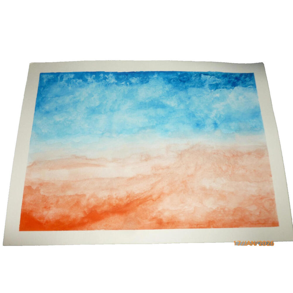 Michael Knotts Painting Landscape Watercolor Unsigned 10x14" Red Hills Mountains